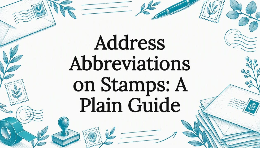 Sketch of envelopes and a return address stamp