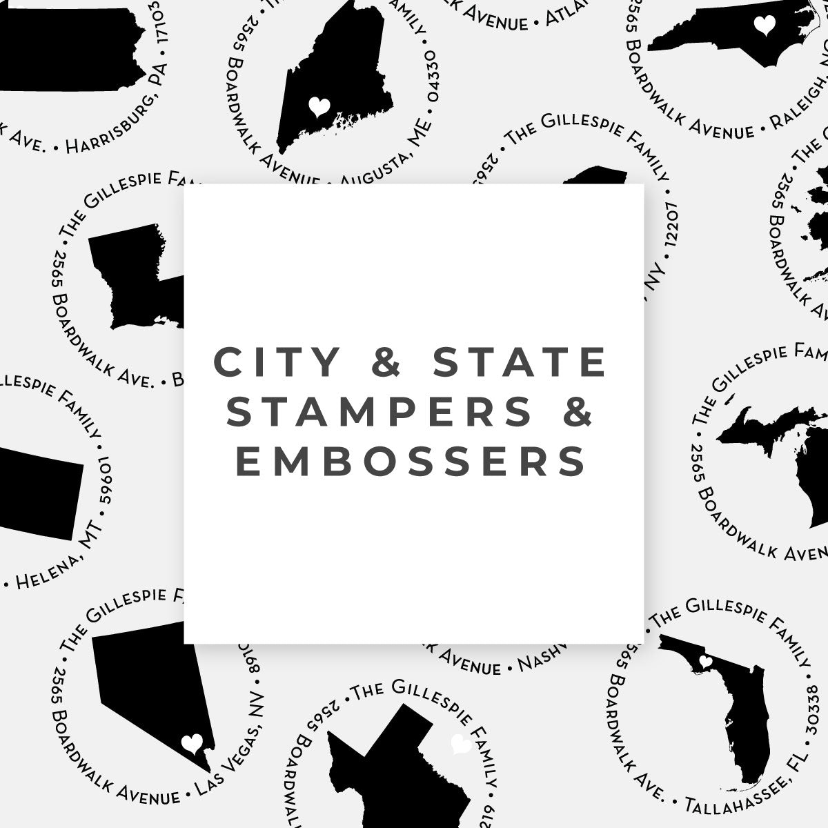 City and State Snap Stampers & Embossers