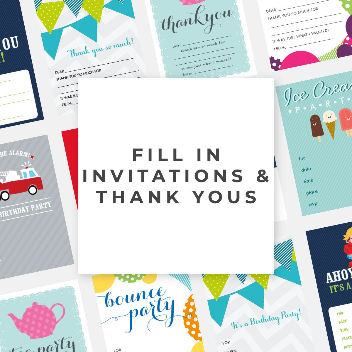Kids Fill-In Invitations & Thank Yous