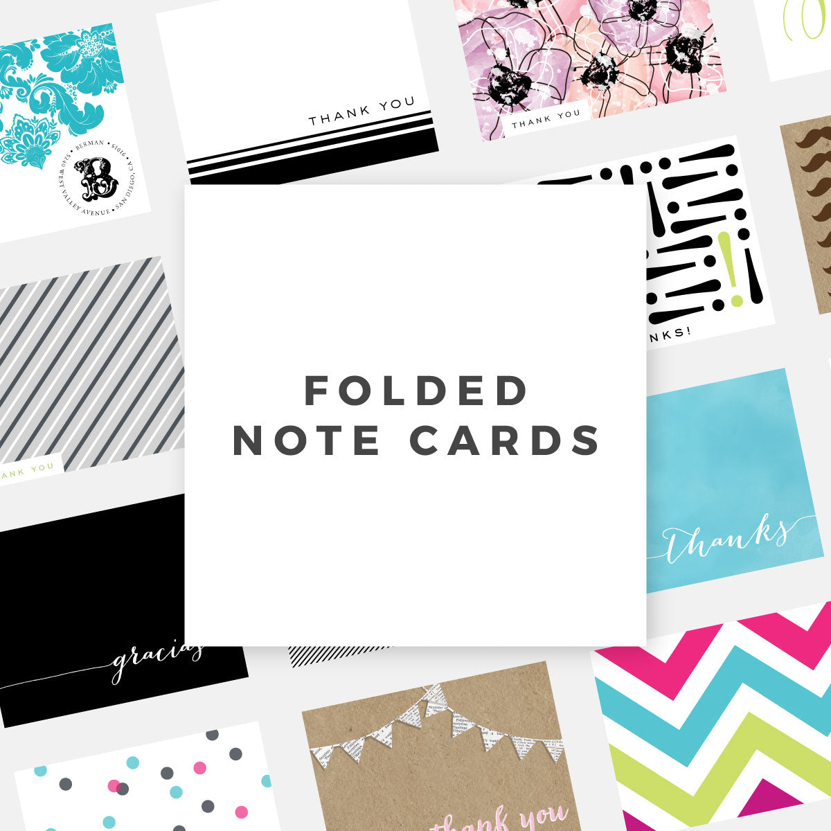 Premium Style & Personalized Stationery Folded Note Cards ...