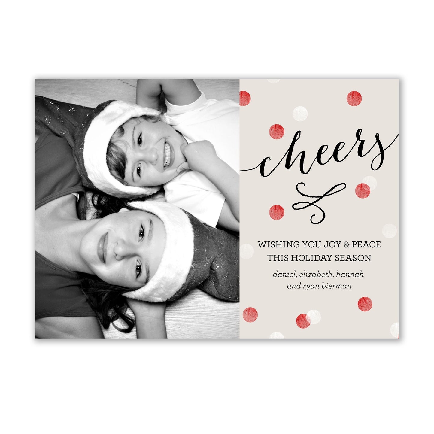 Noteworthy Cheerful Holiday Dots photo card.