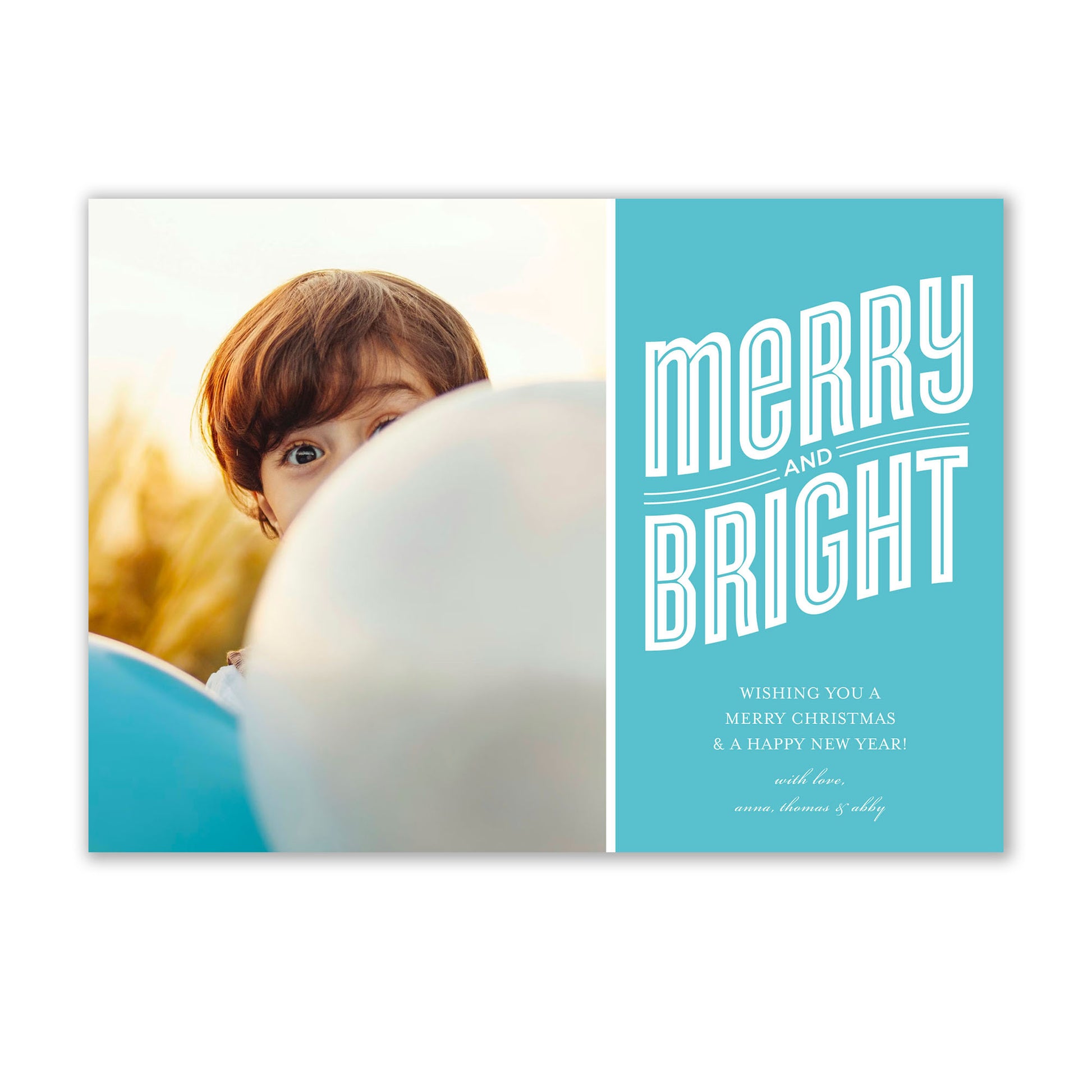 Celebrate the holiday season with our Blue Merry & Bright holiday photo card from Noteworthy. Each card includes a beautiful design that will bring joy and cheer to your loved ones. These cards come with white unlined envelopes for easy mailing.