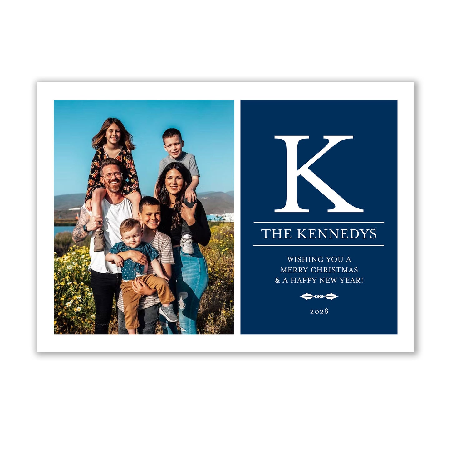 Family Initial Holiday Photo Cards