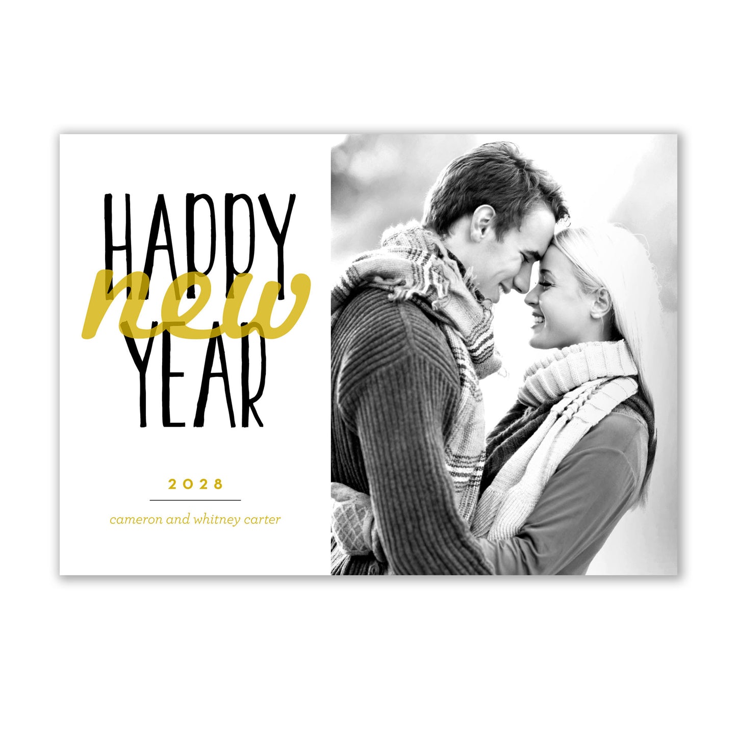 Modern New Year Typography Photo Card