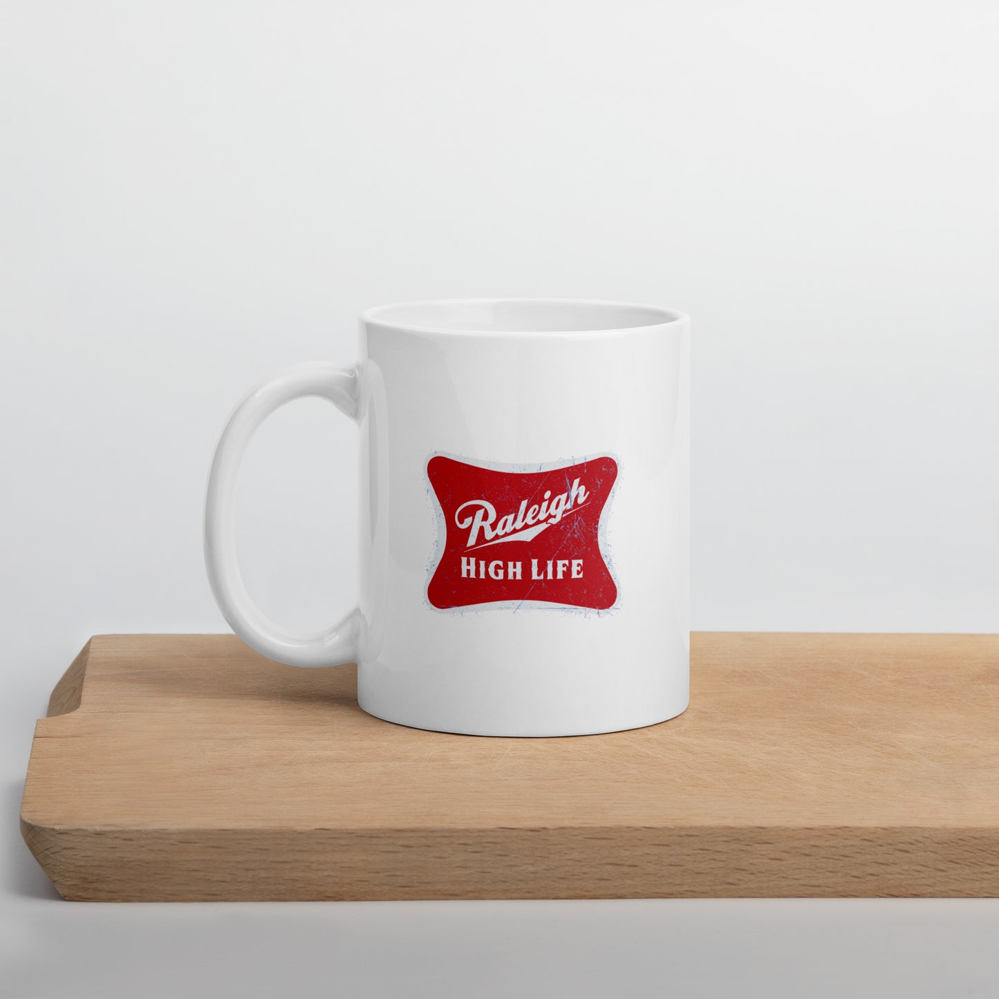 Raleigh High Life White Glossy Mug