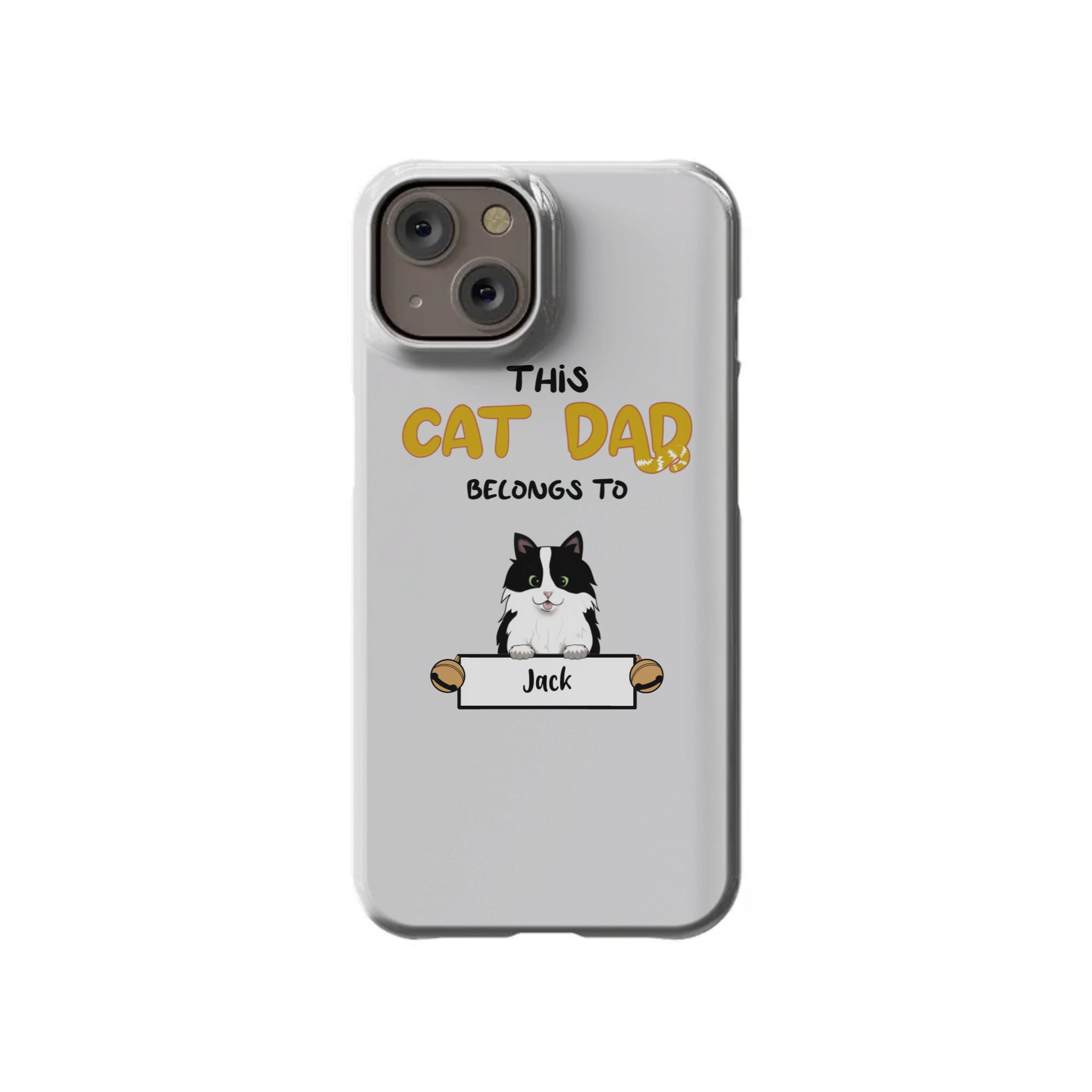 Custom Cat Dad iPhone 14 Slim Case at InvitationBox.com