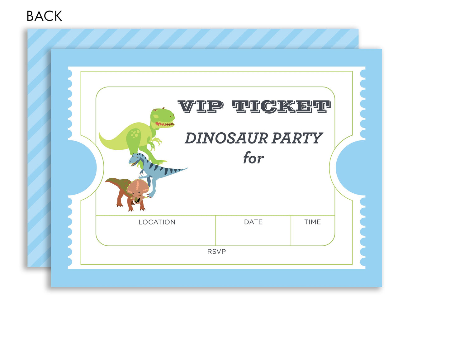 Dinosaur Party Kids Fill-in Invitations