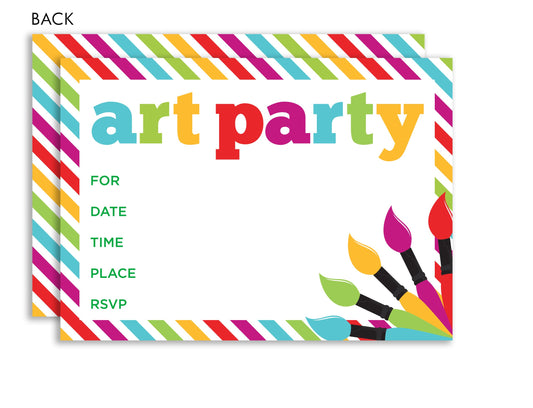 Art Party Kids Fill-in Invitations