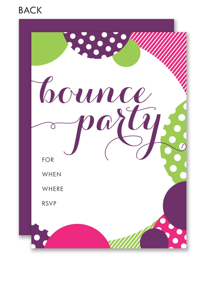 Girl Bounce Party Kids Fill-in Invitations