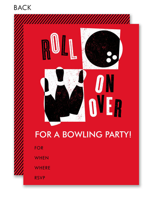 Bowling Party Kids Fill-in Invitations