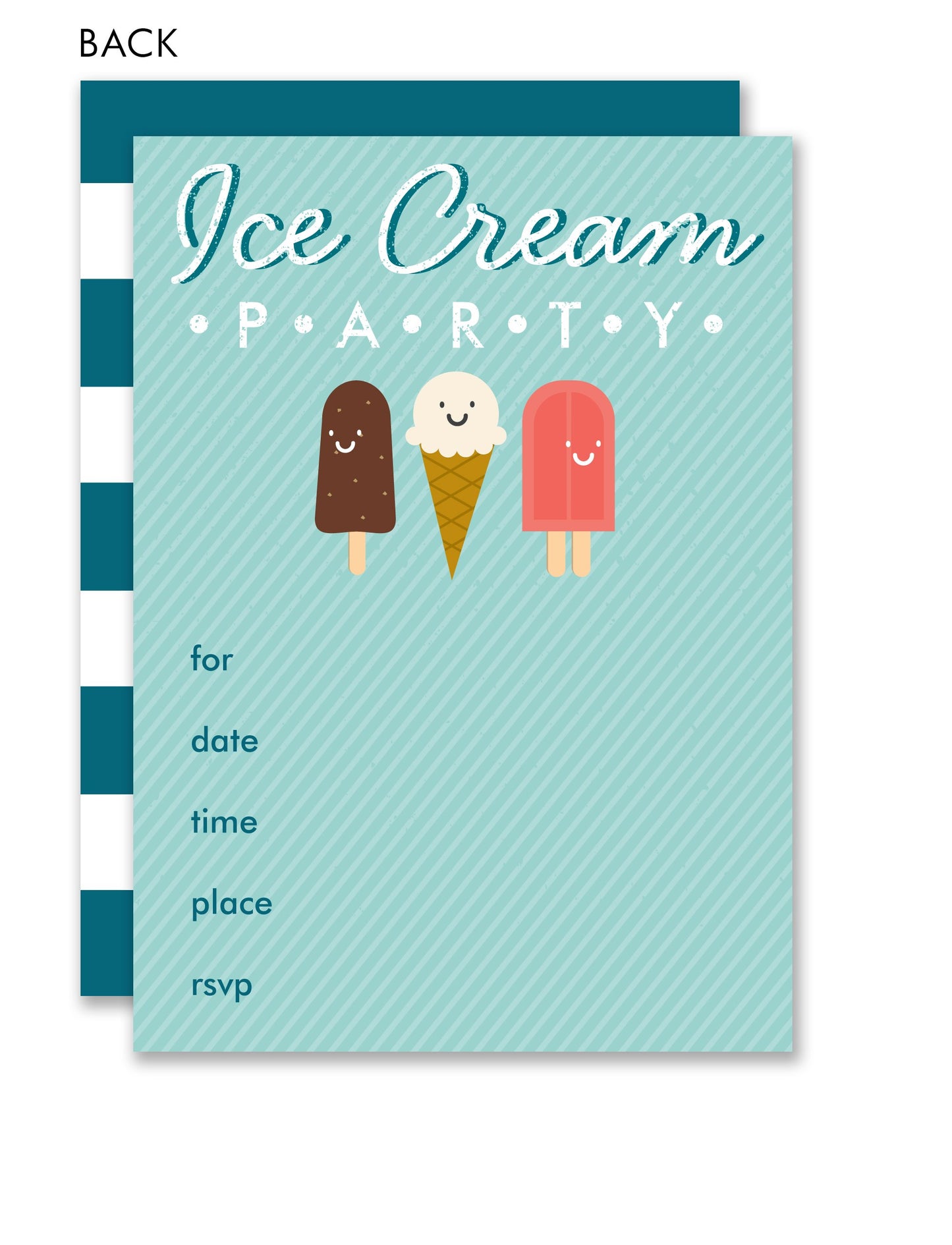 Ice Cream Party Kids Fill-in Invitations
