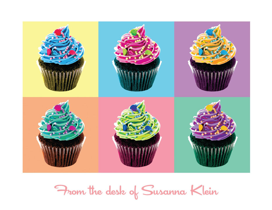 Artsy Cupcakes Folded Note Thank You Note Cards