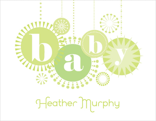 Baby Ornaments Lime Note Cards
