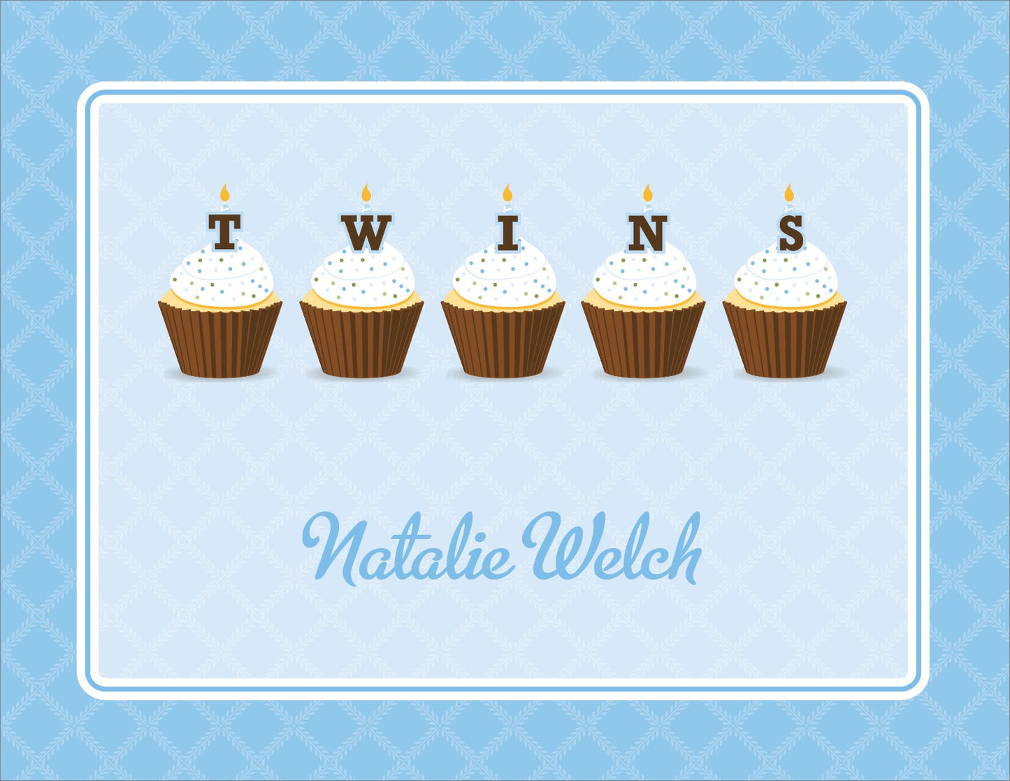 Cupcake Twins Boy Note Cards