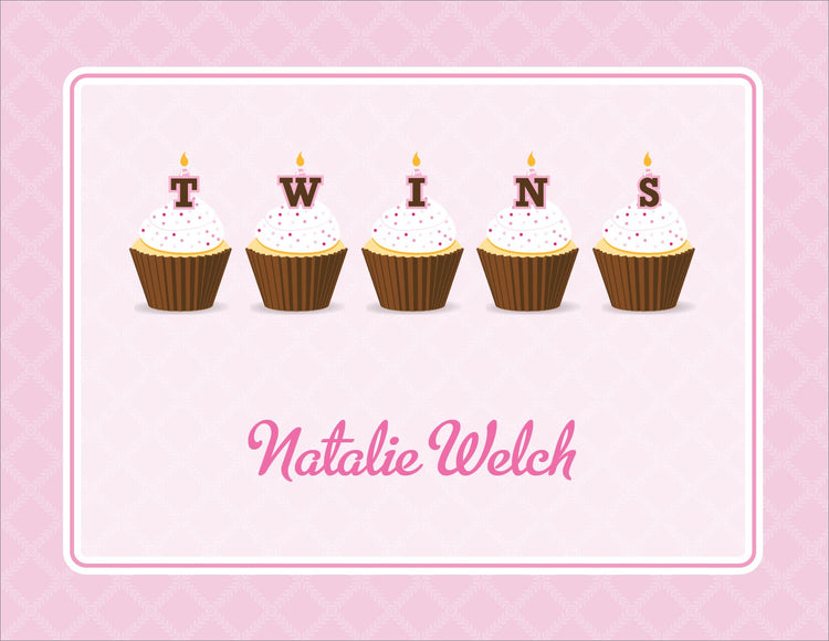 Cupcake Twins Girl Note Cards