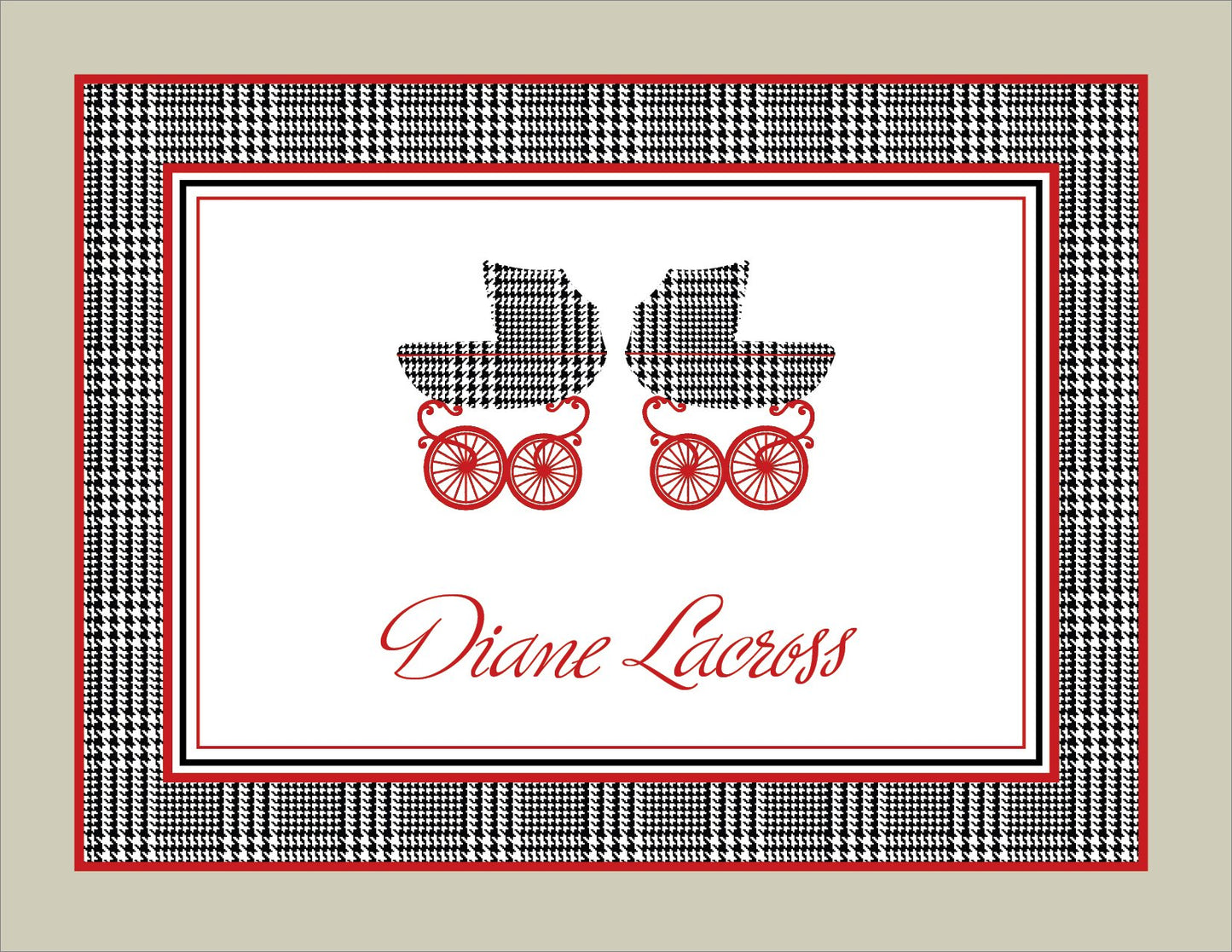 Prince of Wales Pram Twins Note Cards