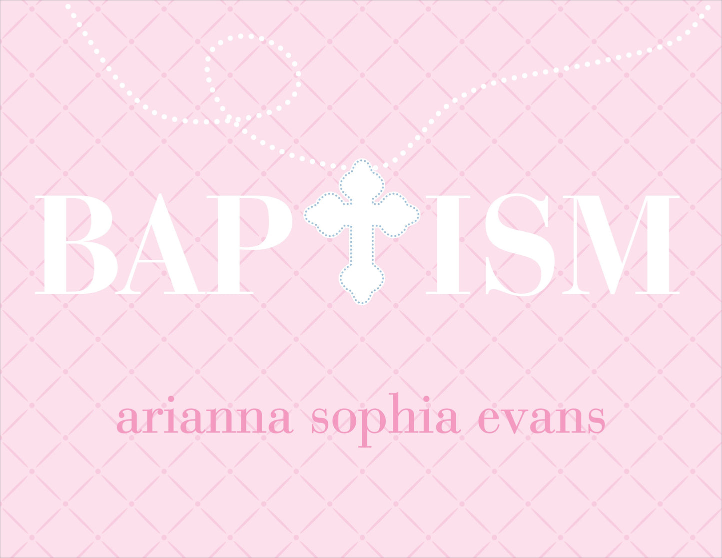 Hatch Pattern Pink Baptism Folded Notes