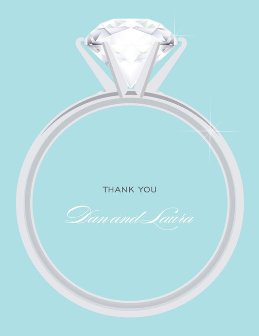 Solitaire Engagement Bali Thank You Cards