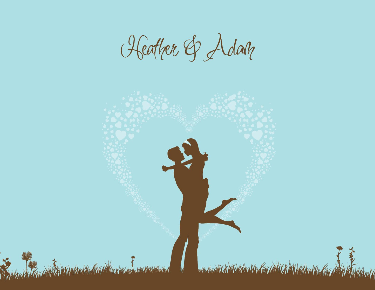 Happy in Love Silhouette Bali Thank You Cards