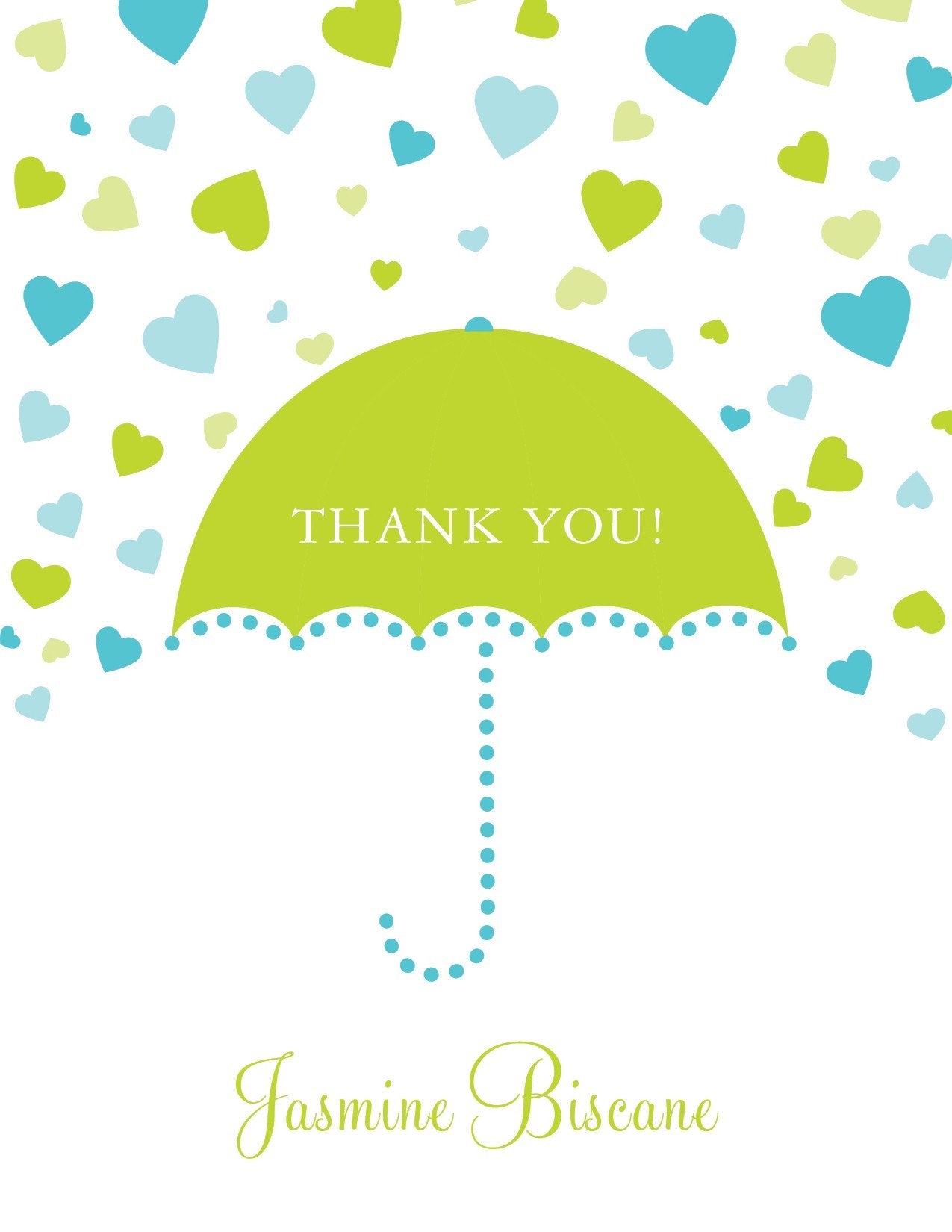 Forecasting Love Blue & Green Thank You Cards