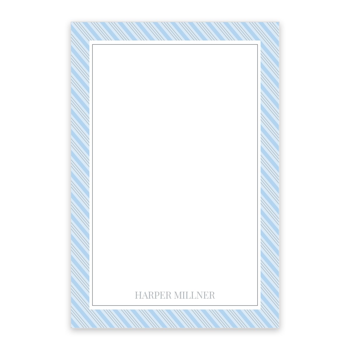 Blue Pinstripe Personalized Notepad