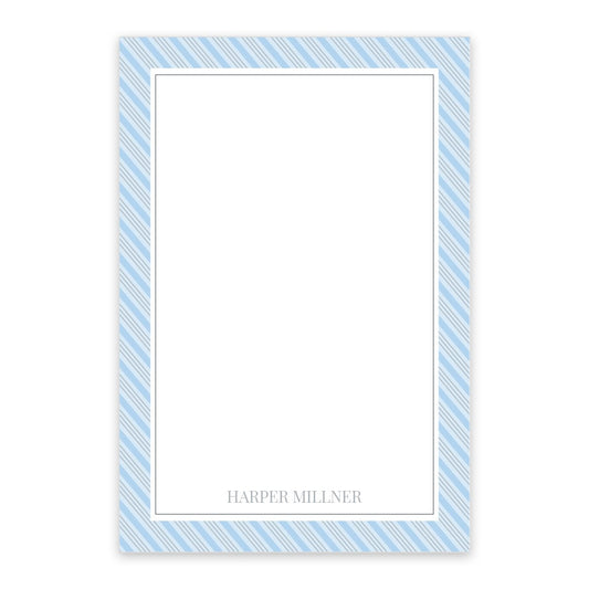 Blue Pinstripe Personalized Notepad