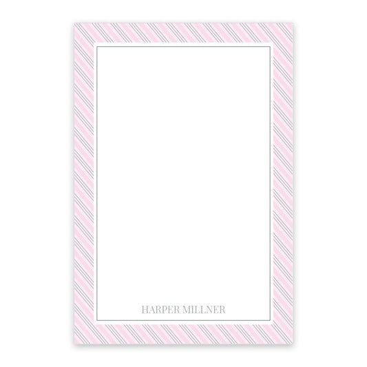 Pink Pinstripe Personalized Notepad