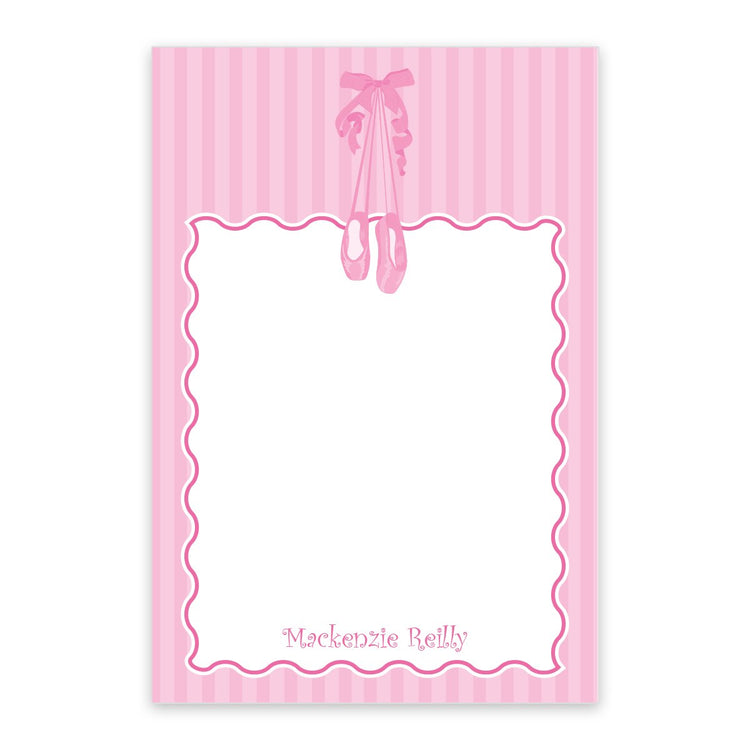 Ballet Slippers Personalized Notepad