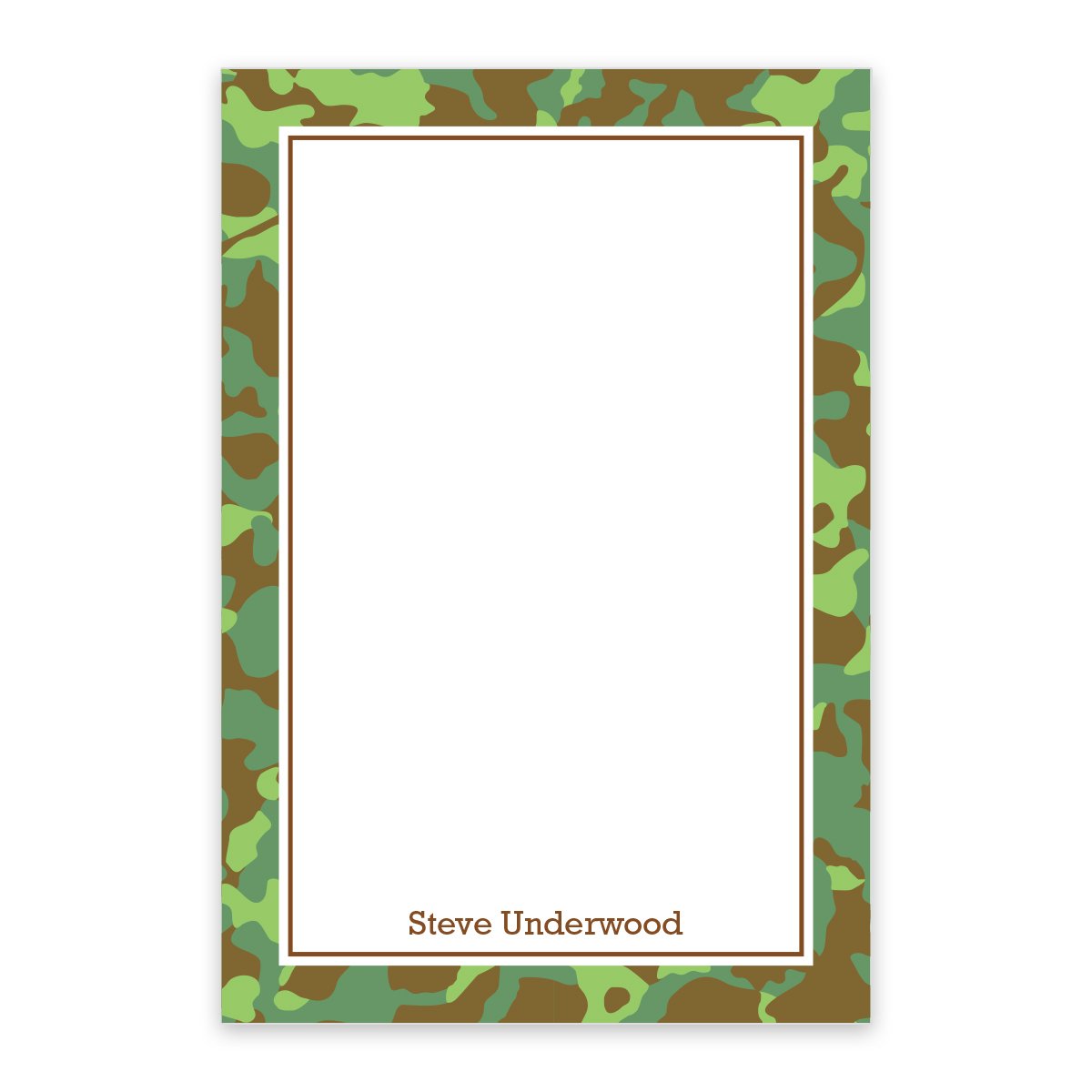Green Camoflage Personalized Notepad