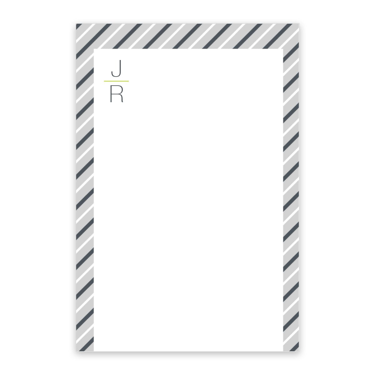 Pinstripe Initials Personalized Notepad