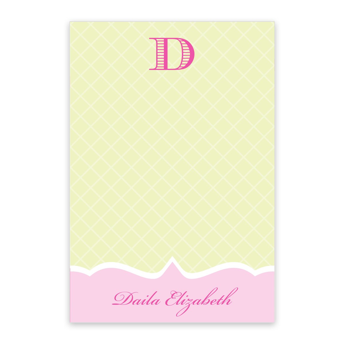 Green Diagonal Initial Personalized Notepad