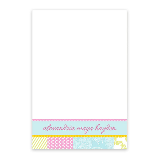 Pastel Patchwork Personalized Notepad