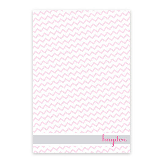 Pink Chevron Personalized Notepad