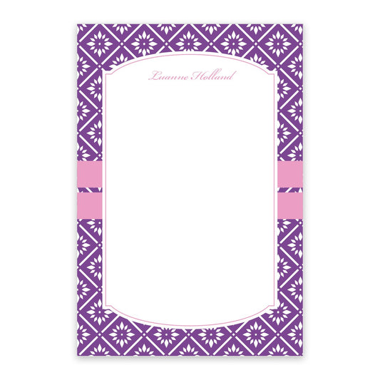 Purple Banded Personalized Notepad