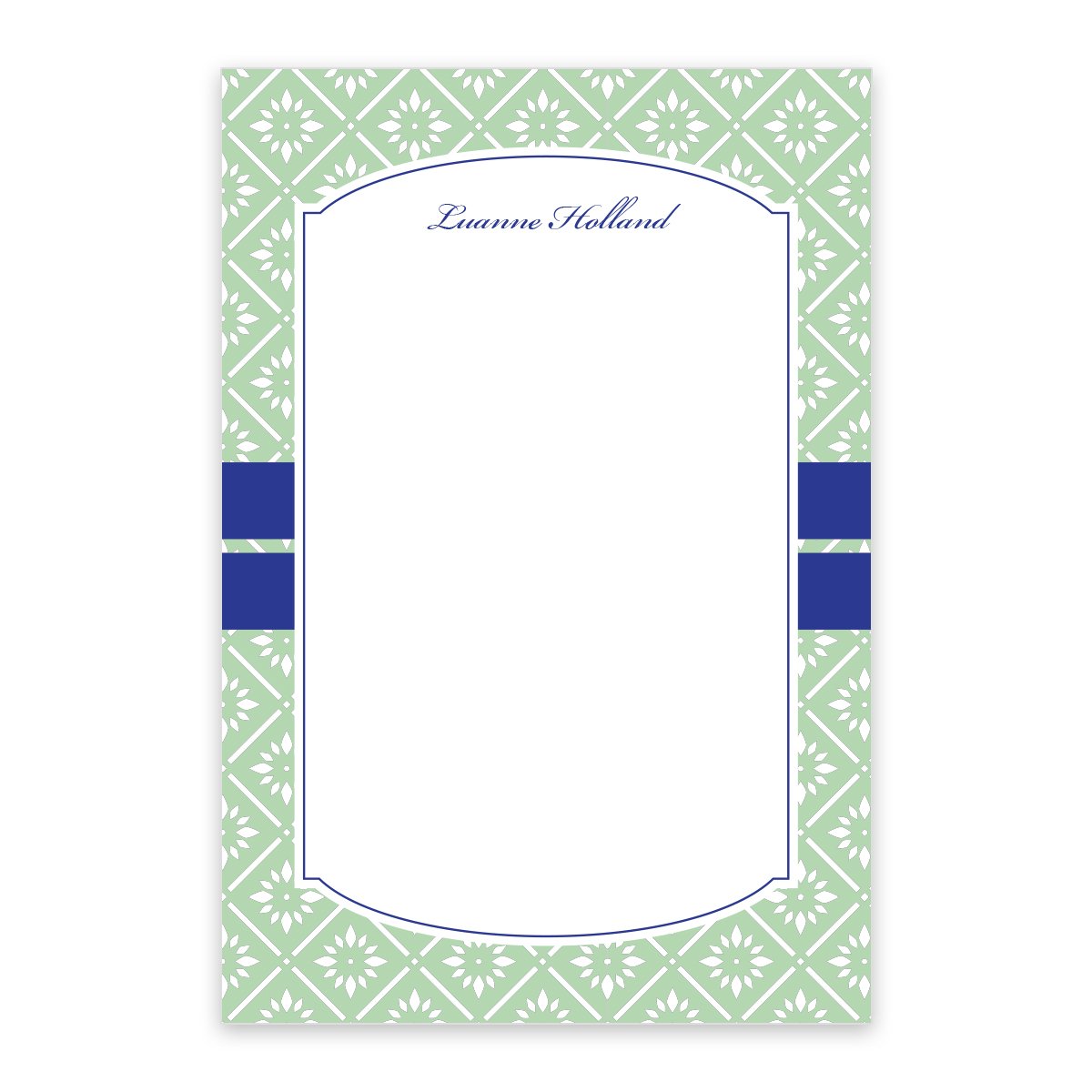 Mint Banded Personalized Notepad