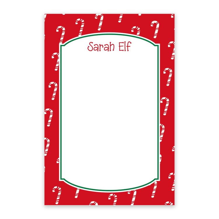 Candy Cane Personalized Notepad