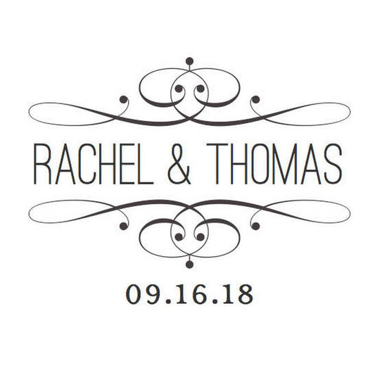 Simple Bridal Couple Scroll Stamper or Embosser