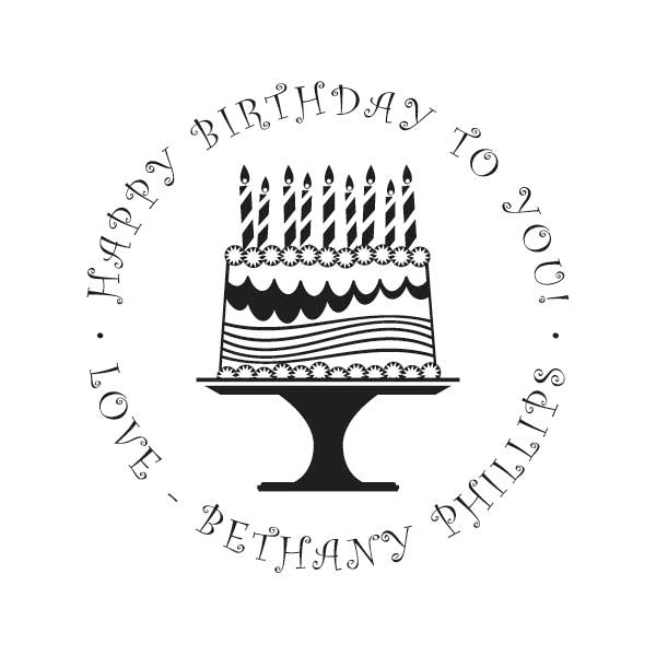 Happy Birthday Cake Stamper or Embosser